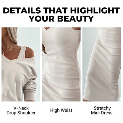 💥2025 New Arrive - 49% OFF💥Women's 2-Piece Set Sleeveless Dress & Loose V-Neck Pullover  20 Reviews
