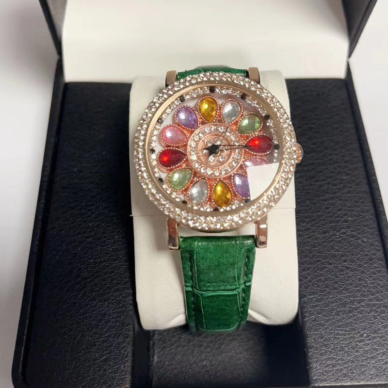 🎁Best Gift💎Rotating Dial Watch with Colored Simulated Diamonds✨