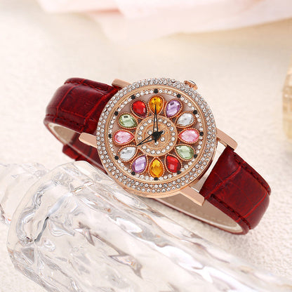 🎁Best Gift💎Rotating Dial Watch with Colored Simulated Diamonds✨