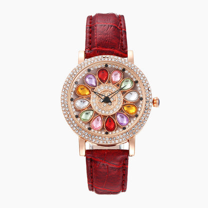 🎁Best Gift💎Rotating Dial Watch with Colored Simulated Diamonds✨