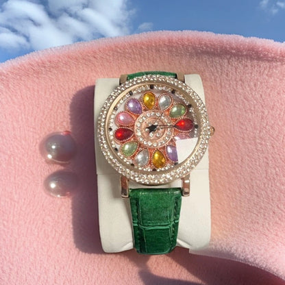 🎁Best Gift💎Rotating Dial Watch with Colored Simulated Diamonds✨