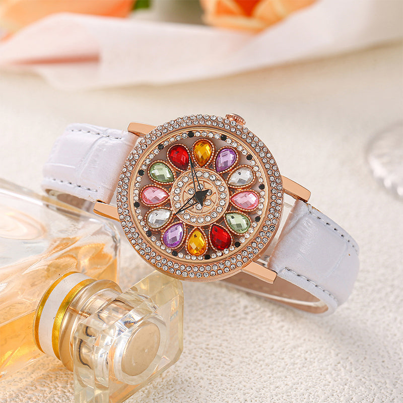 🎁Best Gift💎Rotating Dial Watch with Colored Simulated Diamonds✨