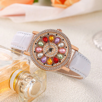 🎁Best Gift💎Rotating Dial Watch with Colored Simulated Diamonds✨