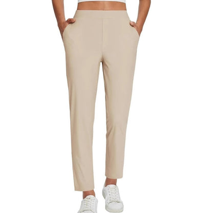 👖🌞Women’s Fitted High-Waisted Zip-Pocket Trousers