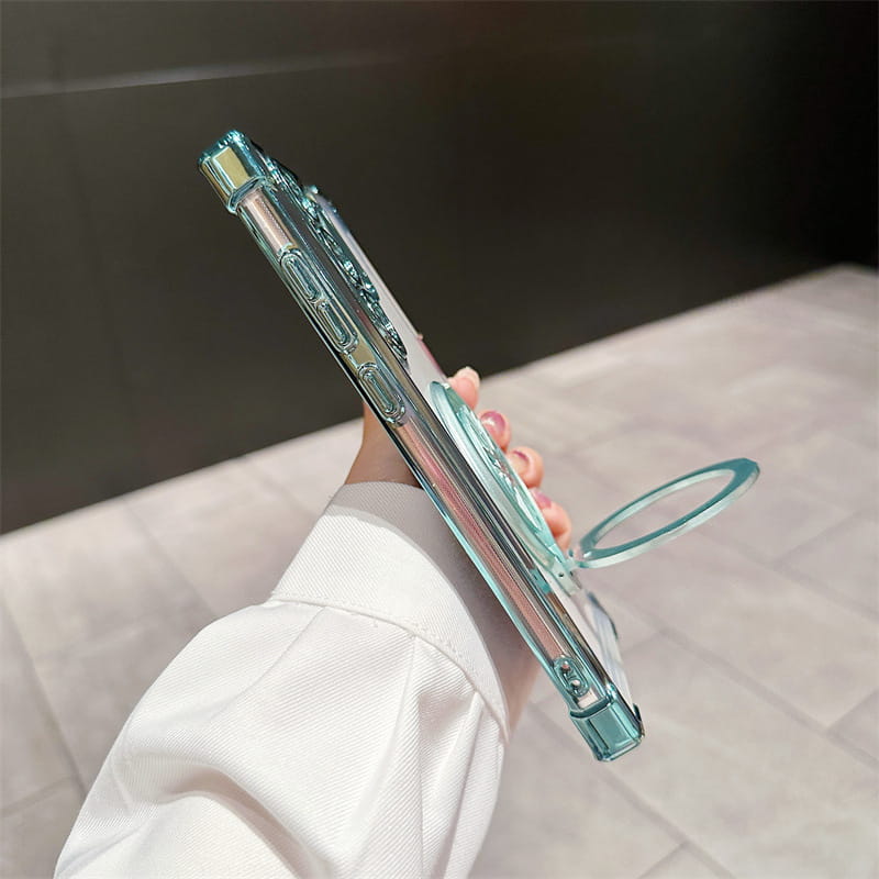 Gyroscope Transparent Phone Case With  Magnetic Bracket for Samsung Galaxy S22-25