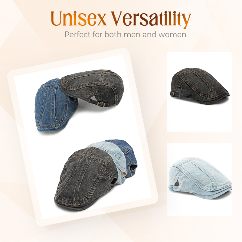 🍃 LIMITED-TIME 50% OFF! 👒 Unisex Denim Newsboy Cap – Timeless, Adjustable, Breathable 🍂