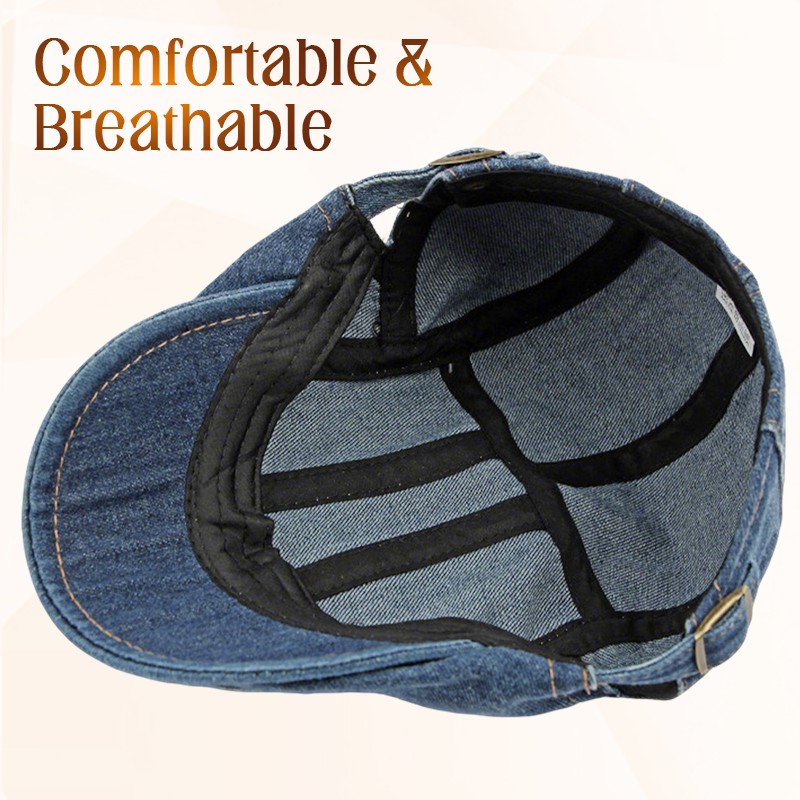 🍃 LIMITED-TIME 50% OFF! 👒 Unisex Denim Newsboy Cap – Timeless, Adjustable, Breathable 🍂
