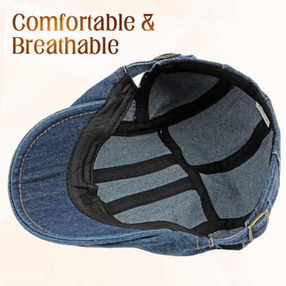 🍃 LIMITED-TIME 50% OFF! 👒 Unisex Denim Newsboy Cap – Timeless, Adjustable, Breathable 🍂