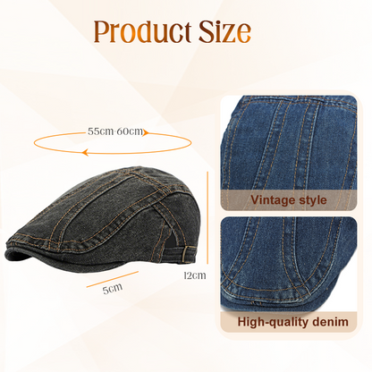 🍃 LIMITED-TIME 50% OFF! 👒 Unisex Denim Newsboy Cap – Timeless, Adjustable, Breathable 🍂