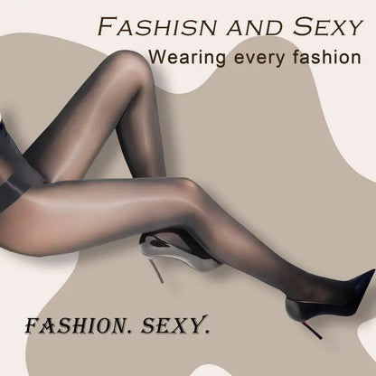 🌸👑 Transparent High-Waisted Shiny Sheer Tights for Women - Sheer & Comfortable