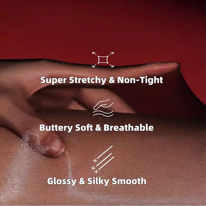🌸👑 Transparent High-Waisted Shiny Sheer Tights for Women - Sheer & Comfortable