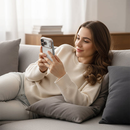 Custodia per telefono elettrolitico semitrasparente per iPhone serie 17