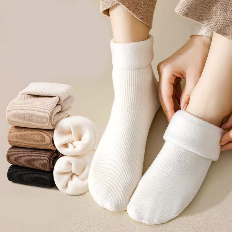 Women's Thickened Warm Solid Color Mid-Calf Socks