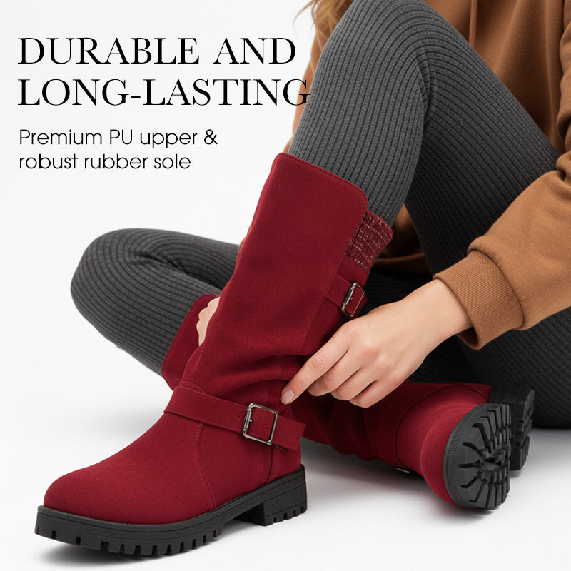 👢Pull On & Go | Women's Slouchy Faux Suede Mid-Calf Boots