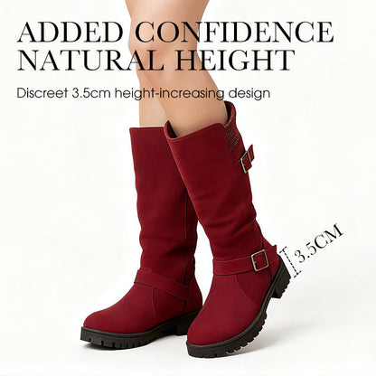 👢Pull On & Go | Women's Slouchy Faux Suede Mid-Calf Boots