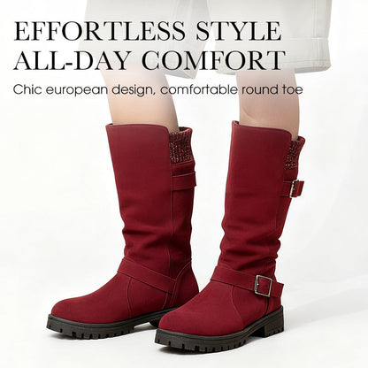 👢Pull On & Go | Women's Slouchy Faux Suede Mid-Calf Boots