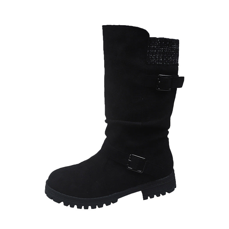 👢Pull On & Go | Women's Slouchy Faux Suede Mid-Calf Boots