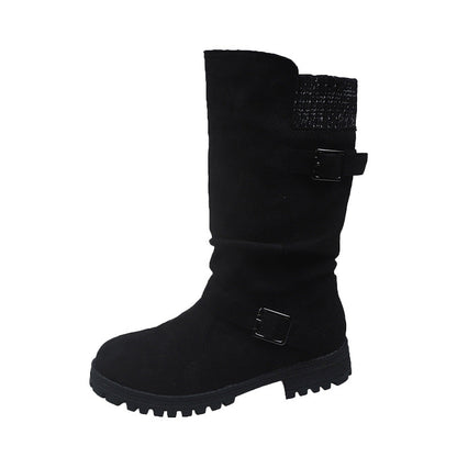 👢Pull On & Go | Women's Slouchy Faux Suede Mid-Calf Boots