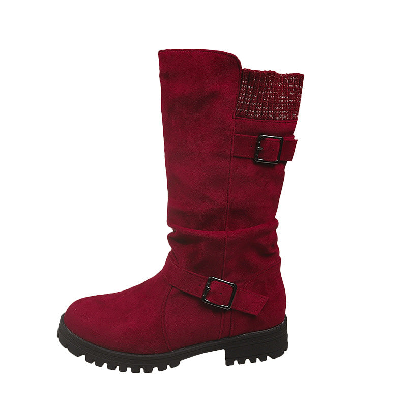 👢Pull On & Go | Women's Slouchy Faux Suede Mid-Calf Boots