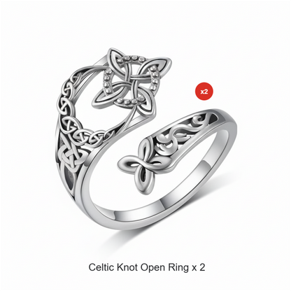 💝S925 Sterling Silver Celtic Knot Open Ring