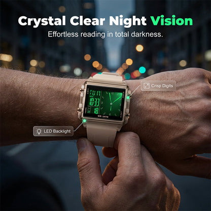 ⌚ Waterproof Transparent Digital Watch – 50M Rating, Luminous Display, Hybrid Time ✨