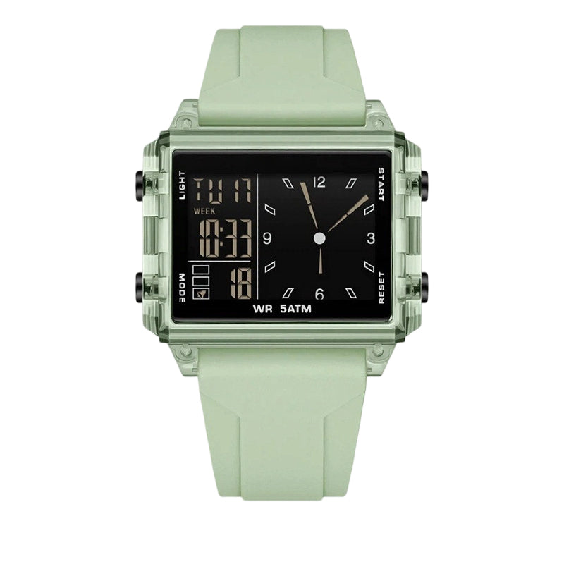 ⌚ Waterproof Transparent Digital Watch – 50M Rating, Luminous Display, Hybrid Time ✨