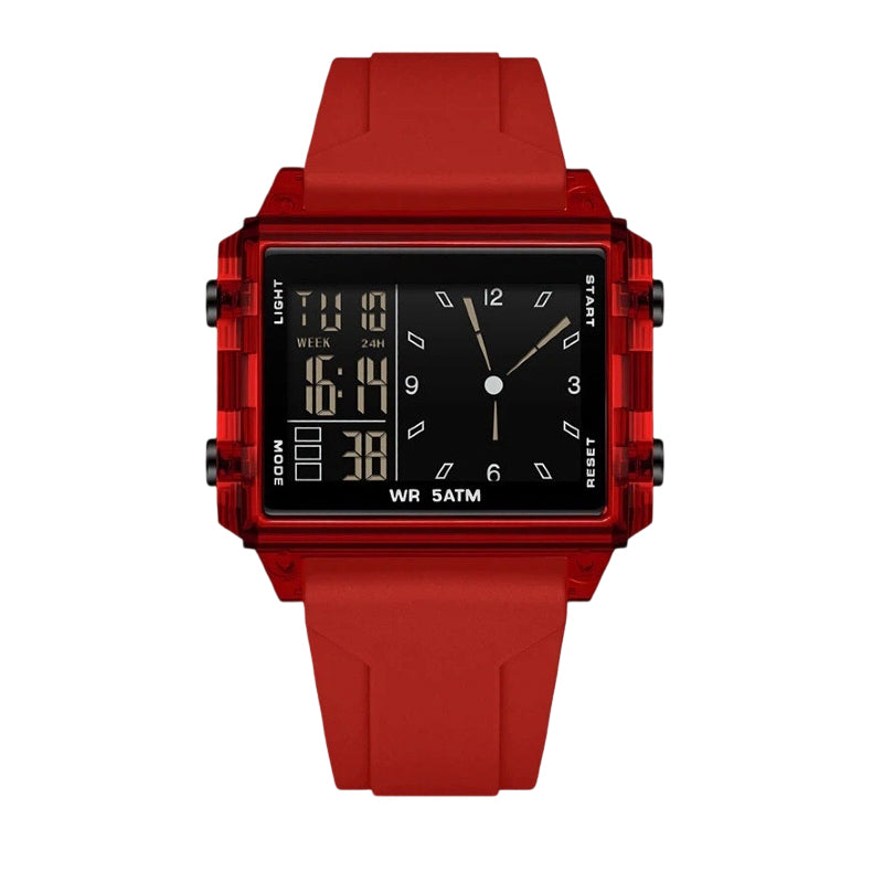⌚ Waterproof Transparent Digital Watch – 50M Rating, Luminous Display, Hybrid Time ✨
