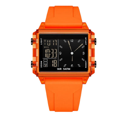 ⌚ Waterproof Transparent Digital Watch – 50M Rating, Luminous Display, Hybrid Time ✨