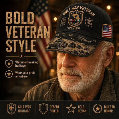 Gulf War Veteran Desert Shield & Desert Storm Commemorative Cap