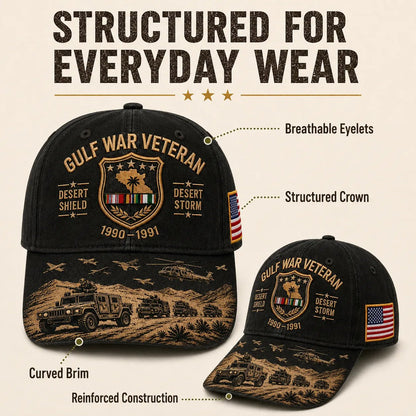 Gulf War Veteran Desert Shield & Desert Storm Commemorative Cap