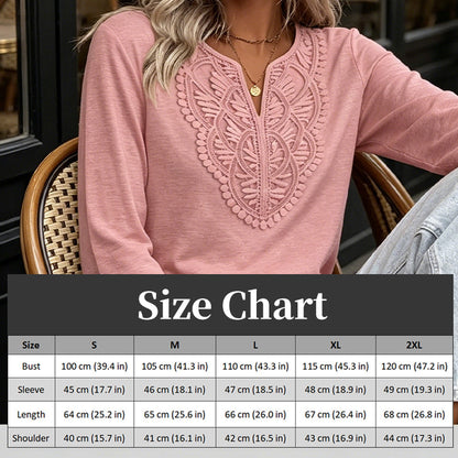 ☀️👚 Lace-Trim V-Neck Blouse – Breathable Fabric & Flattering Drape for Work or Weekend 🌿