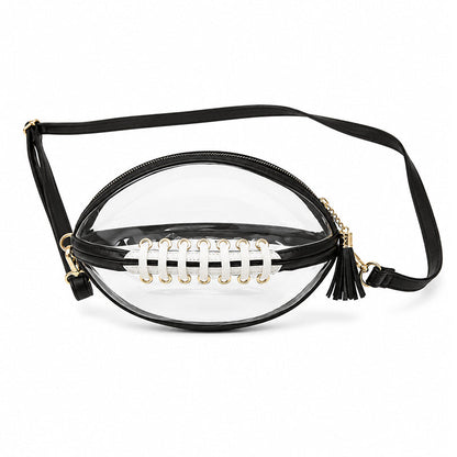 🏈 Game-Day Statement | Women's Clear Football-Shaped Crossbody Bag