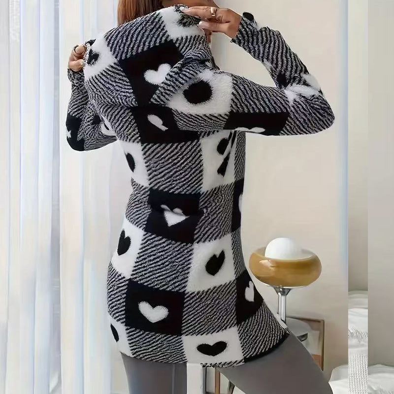💖Black Friday Mega Deal – 50% off!💖 Classic Plaid, Cozy Long-Line Coverage 🍂Women's Zip-Up Hooded Jacket