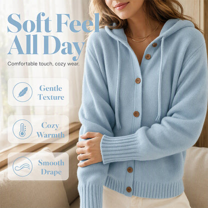 💖Black Friday Mega Deal – 50% off!💖Women's Cozy Hooded Knit Cardigan