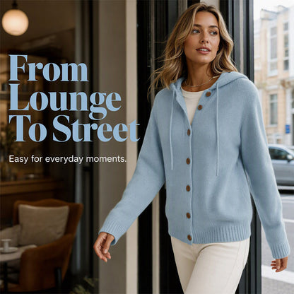 💖Black Friday Mega Deal – 50% off!💖Women's Cozy Hooded Knit Cardigan