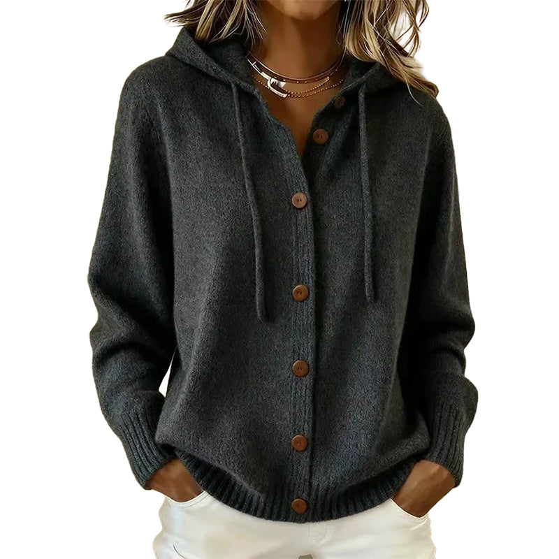 💖Black Friday Mega Deal – 50% off!💖Women's Cozy Hooded Knit Cardigan