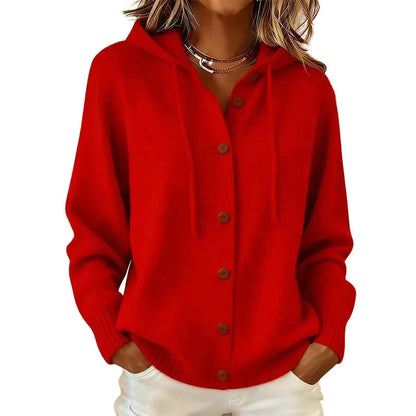 💖Black Friday Mega Deal – 50% off!💖Women's Cozy Hooded Knit Cardigan