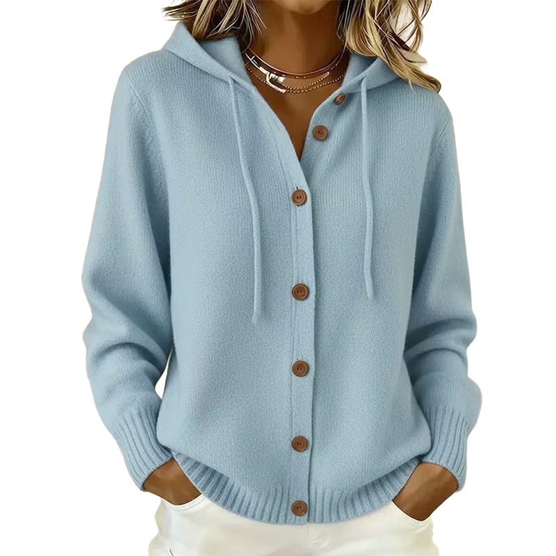 💖Black Friday Mega Deal – 50% off!💖Women's Cozy Hooded Knit Cardigan