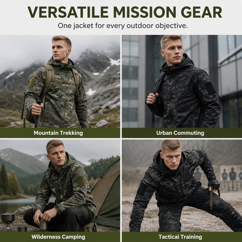 🌲 Men's Outdoor Hooded Jacket ⚡ – Tactical Camo, All-Weather Protection | Free Shipping 📦