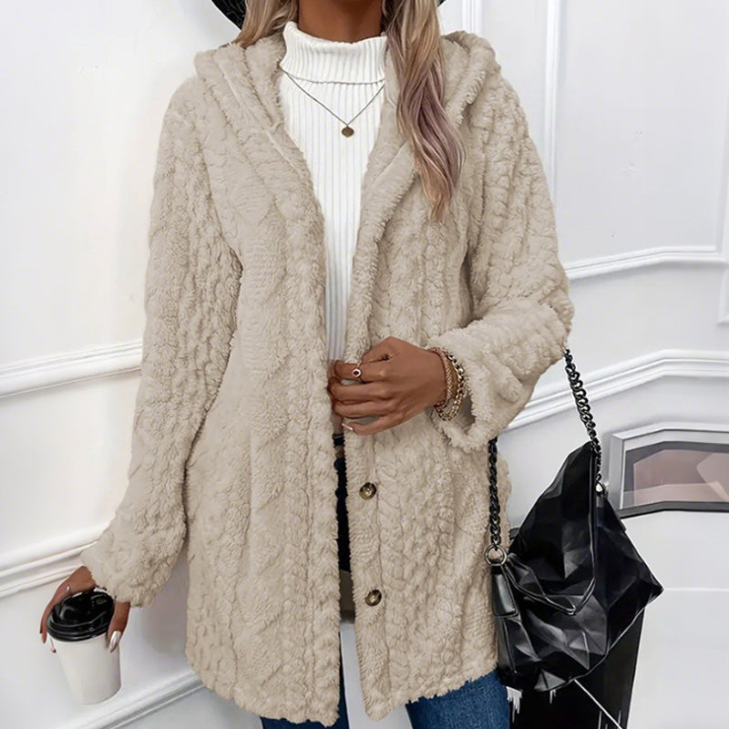 🎉 This Week's Special Sales - 50% OFF ✨ Women's Hooded Plush Fleece Button Jacket