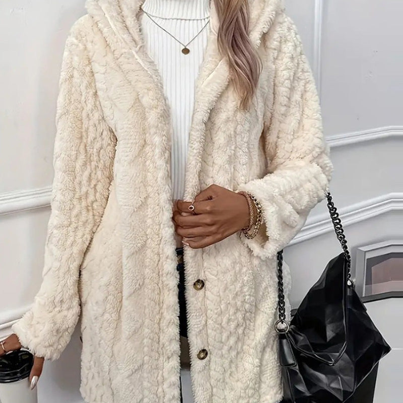 🎉 This Week's Special Sales - 50% OFF ✨ Women's Hooded Plush Fleece Button Jacket