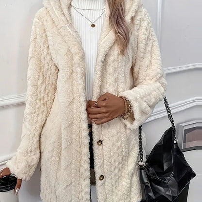 🎉 This Week's Special Sales - 50% OFF ✨ Women's Hooded Plush Fleece Button Jacket