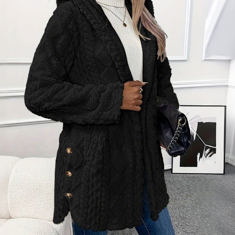 🎉 This Week's Special Sales - 50% OFF ✨ Women's Hooded Plush Fleece Button Jacket