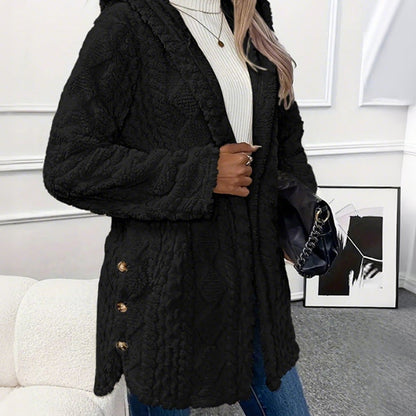 🎉 This Week's Special Sales - 50% OFF ✨ Women's Hooded Plush Fleece Button Jacket