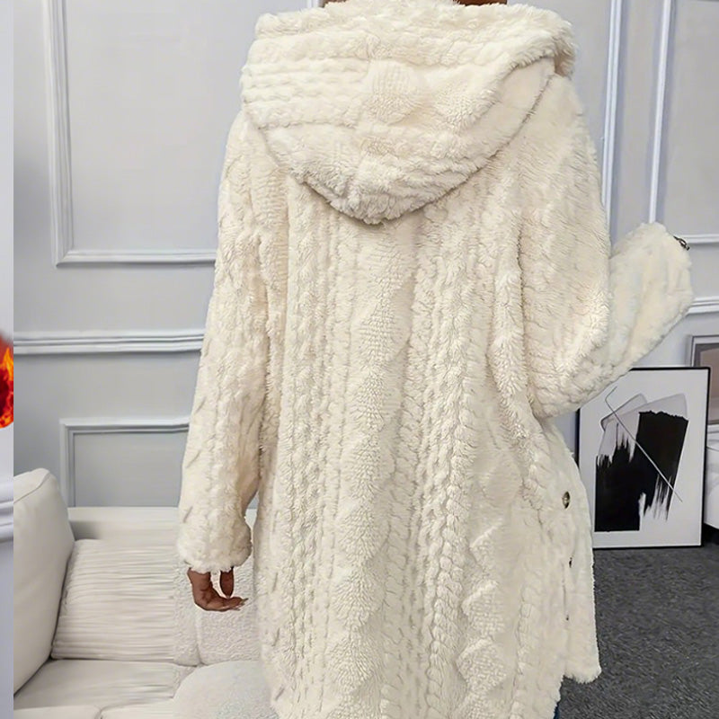 🎉 This Week's Special Sales - 50% OFF ✨ Women's Hooded Plush Fleece Button Jacket