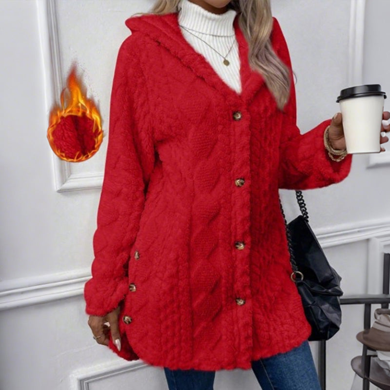 🎉 This Week's Special Sales - 50% OFF ✨ Women's Hooded Plush Fleece Button Jacket
