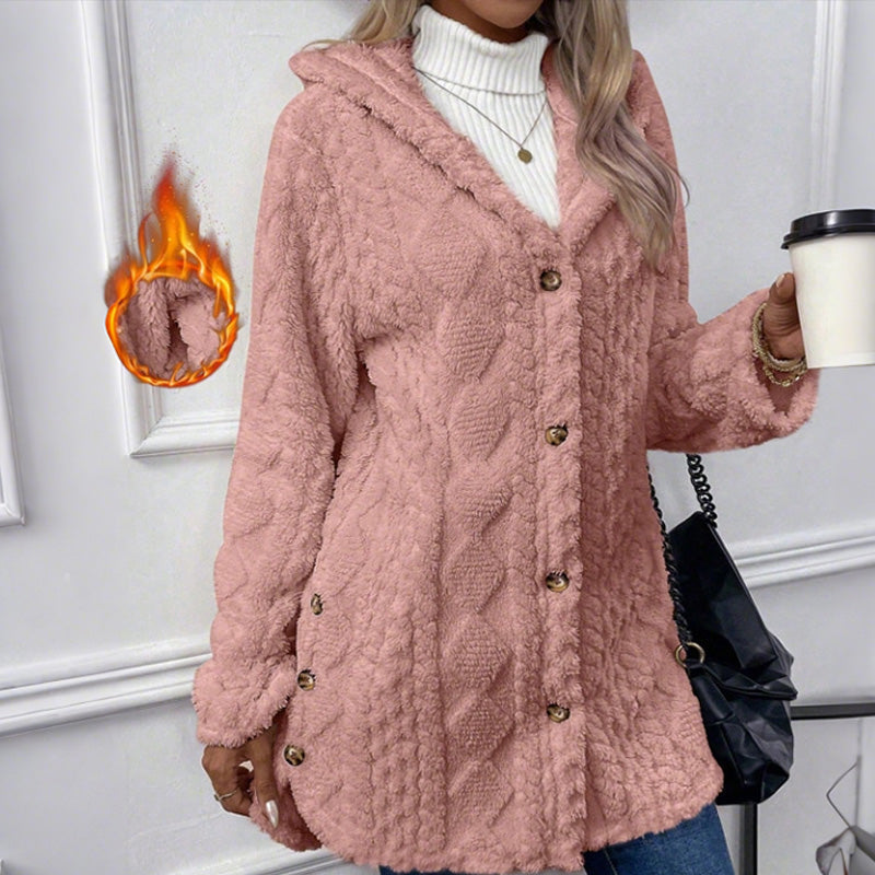 🎉 This Week's Special Sales - 50% OFF ✨ Women's Hooded Plush Fleece Button Jacket