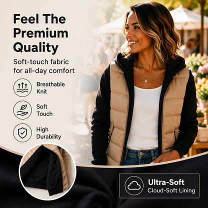 💖Black Friday Mega Deal – 50% off!💖🌸Women's Color-Block Padded Hooded Jacket