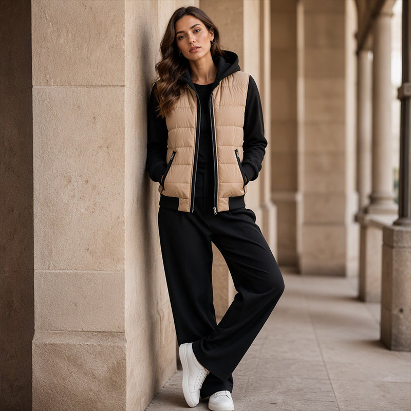 💖Black Friday Mega Deal – 50% off!💖🌸Women's Color-Block Padded Hooded Jacket