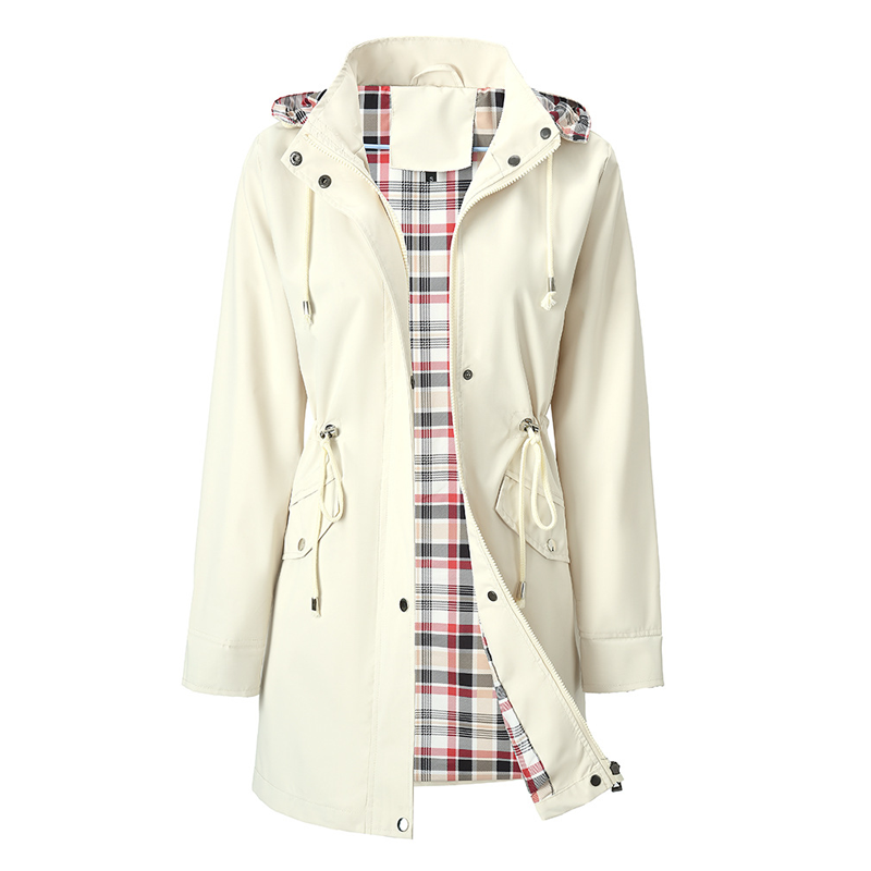 Women Waterproof Long Hooded Trench Coats